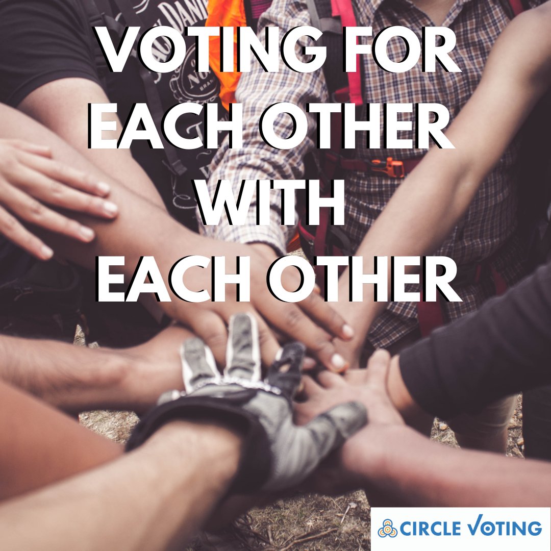 CircleVoting's tweet photo. Circle Voting is For Each Other With Each Other. What do you think would happen if you were more transparent about your voting plans? What would happen if you were available to talk to your friends about voting? Do you believe it will inspire others to vote? WE DO!

#Circlevoting https://t.co/nU2ykfl3vF