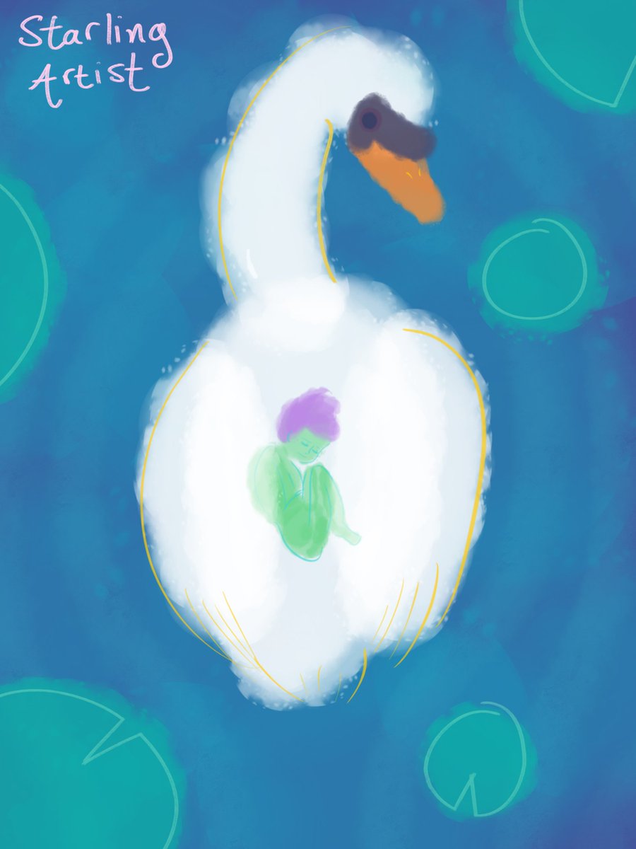 Starling_Artist's tweet photo. I’m slowly getting back into drawing as I recover from Carpal Tunnel! It’s forced me to go SUPER simple, and I have a hard limit of about 10 minutes before I have to stop. It’s actually been a pretty fun exercise.
#digitalart #swan #fairy #faerie #fantasyart #lilypads https://t.co/qYMxO3Pe3w