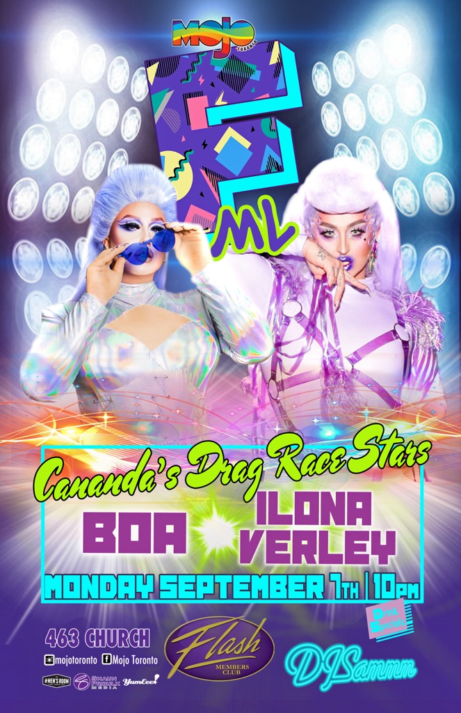 MoJoToronto's tweet photo. #FMLMonday We got not just one, but two @canadasdragrace superstars!!! @IlonaVerley and @bitchonarrival are going to put on shows!!! VJ SAMM spinning all the hottest videos! Flash On Church! Doors open at 10pm. $5 after midnight #canadadragrace #Toronto #ilonaverley #boa #MOJO https://t.co/s1iai6TAYE