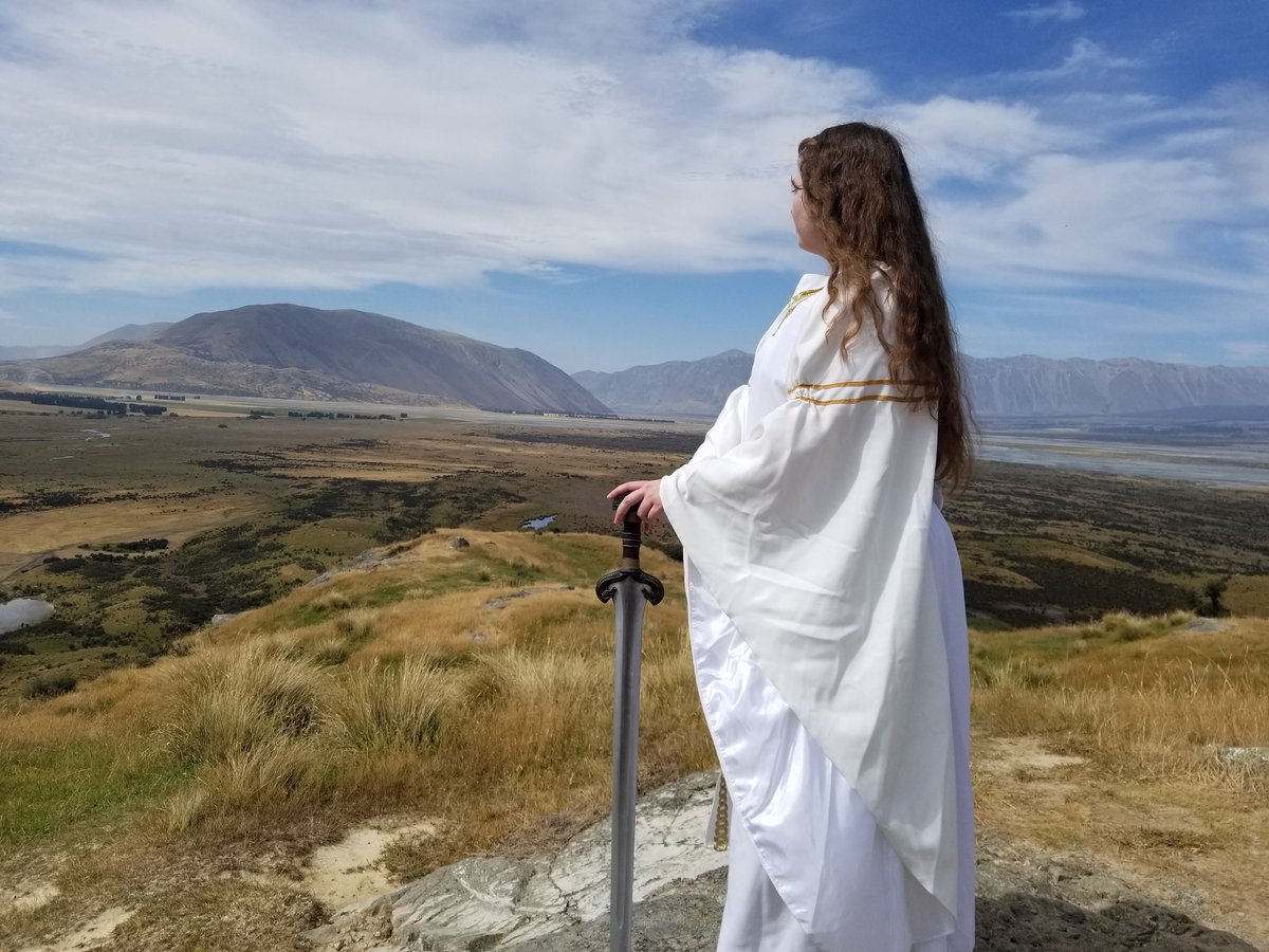 As we pass the 2/3 mark in our  #LOTRFeast here's a glimpse of my favorite Shieldmaiden of Rohan, looking out from the top of Edoras in the spot where Theoden's hall stood.