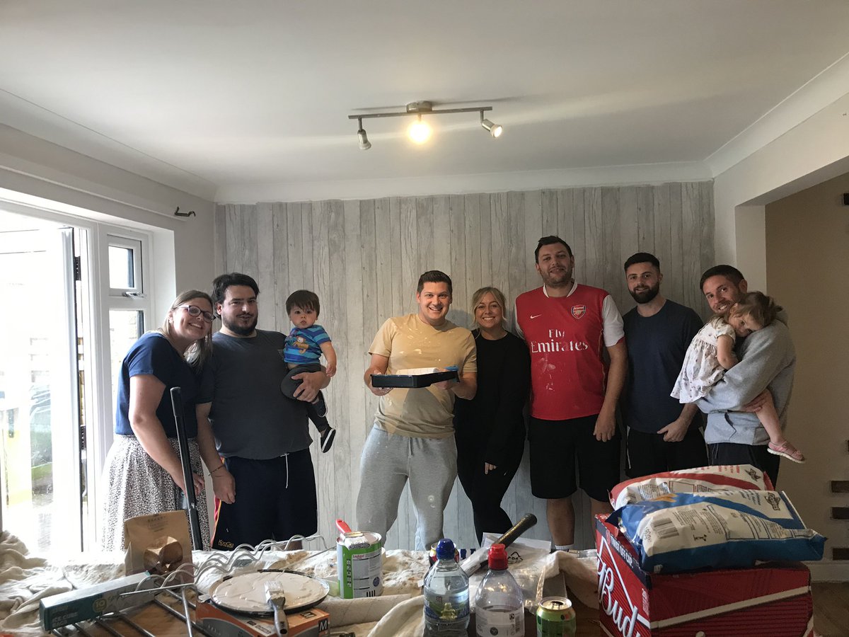 Moved back into my house after my divorce. Feeling a bit rubbish as it was filled with old memories. Go away for the weekend. Mates come around and paint it from top to bottom. I am a lucky guy.