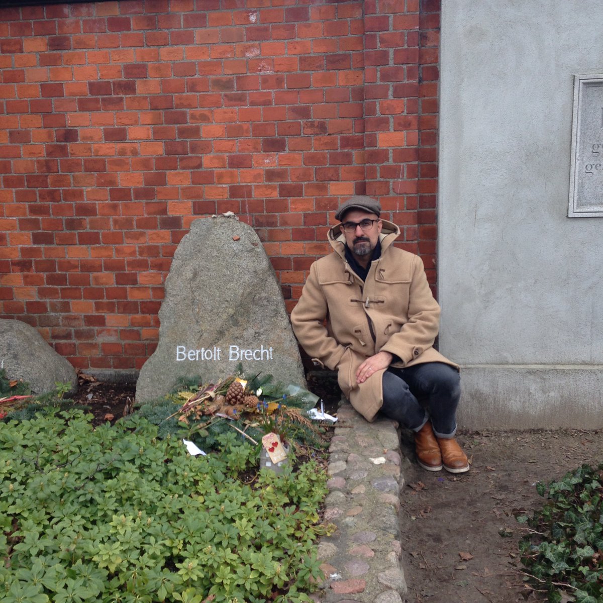 I do go and visit the graves of writers. Here I am with Brecht