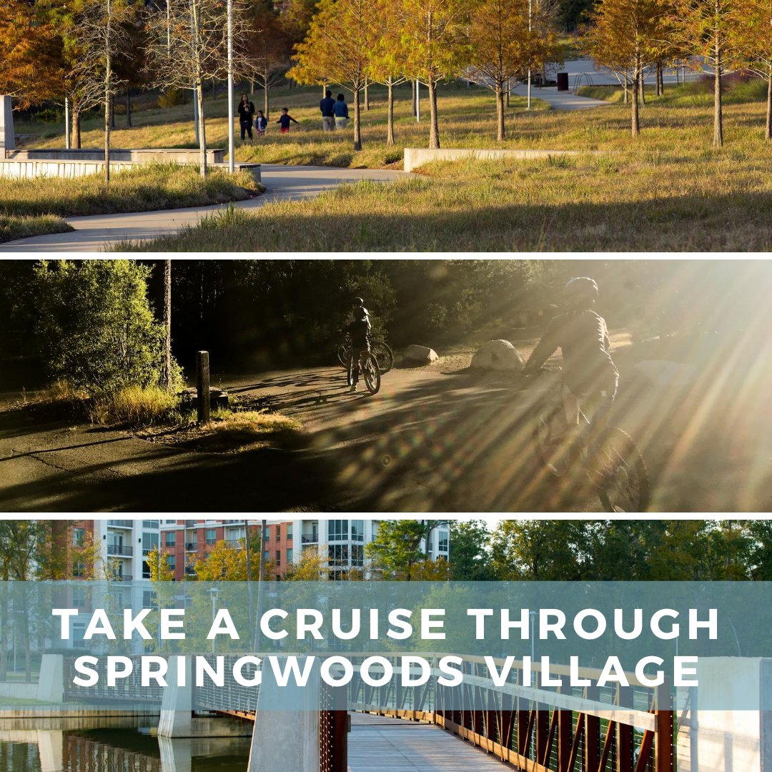 <a href="/SpringwoodsVill/">Springwoods Village</a> is an ideal bike riding destination for the whole fam! Enjoy our beautiful nature &amp; a mix of paved trails while you cruise around our community #springtx #springwoodsvillage #htx #springtexas #thewoodlands  #htxbiking #bikedaily #bikehoustondaily #houstoncycling