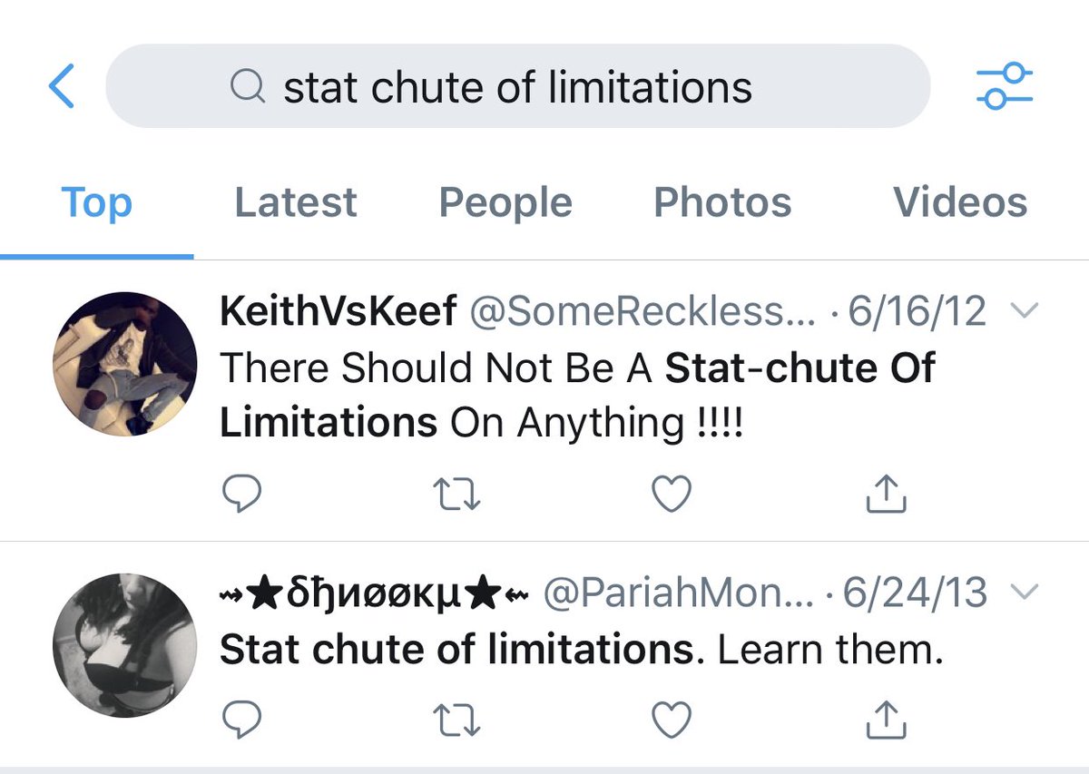 Stat chute of limitations