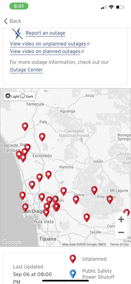 huntersowards3's tweet photo. THOUSANDS WITHOUT POWER: Customers across the county are experiencing unplanned outages. It’s unclear if this is due to the #stage2emergency declared this evening from #CaliforniaISO. SDG&E is assessing the outage now. https://t.co/nR4NzxYWTT