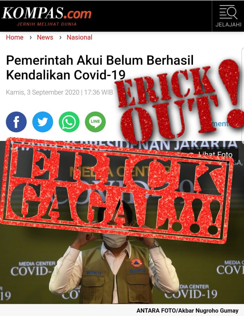 DAgusbali's tweet photo. Karena pak menteri segala urusan @erickthohir sing fokus, makane hrs #erickout https://t.co/a0spR3n9MK