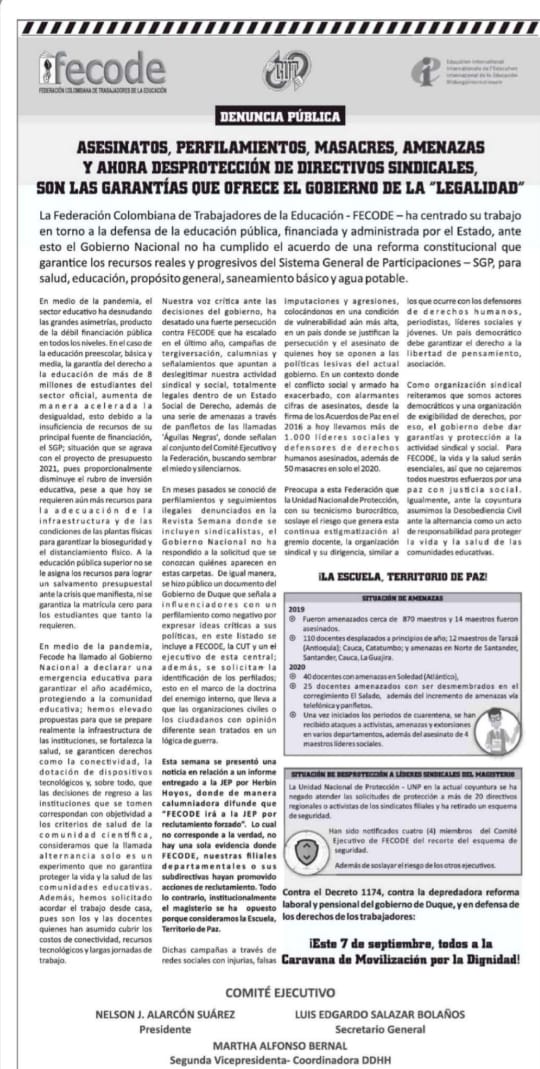 losquefaltan's tweet photo. No hemos visto a @fecode repartiéndo mercados a los profesores que están en crisis en el Caquetá por la pandemia, pero sí tienen plata para pagar página entera en la prensa, con datos falsos, usando conceptos que hacen parte del plan 2010-2014 principios propios de las Farc Ep. https://t.co/LjbhMguY0K