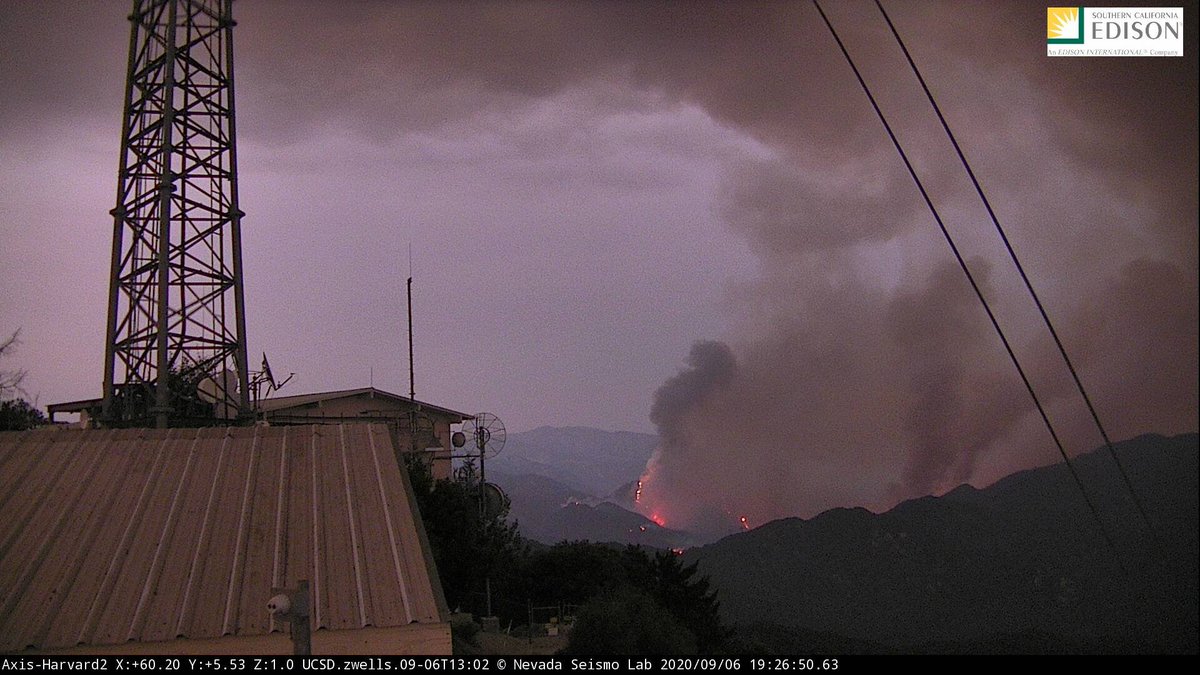 Some active flame on the  #BobcatFire from the Mount Harvard camera: