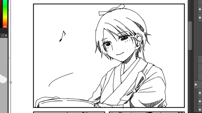 麻知さんとべんとさんが鳳翔さんの素敵な絵を上げていたので私も昨日描いた鳳翔さん(の原稿)をあげるぜ! 