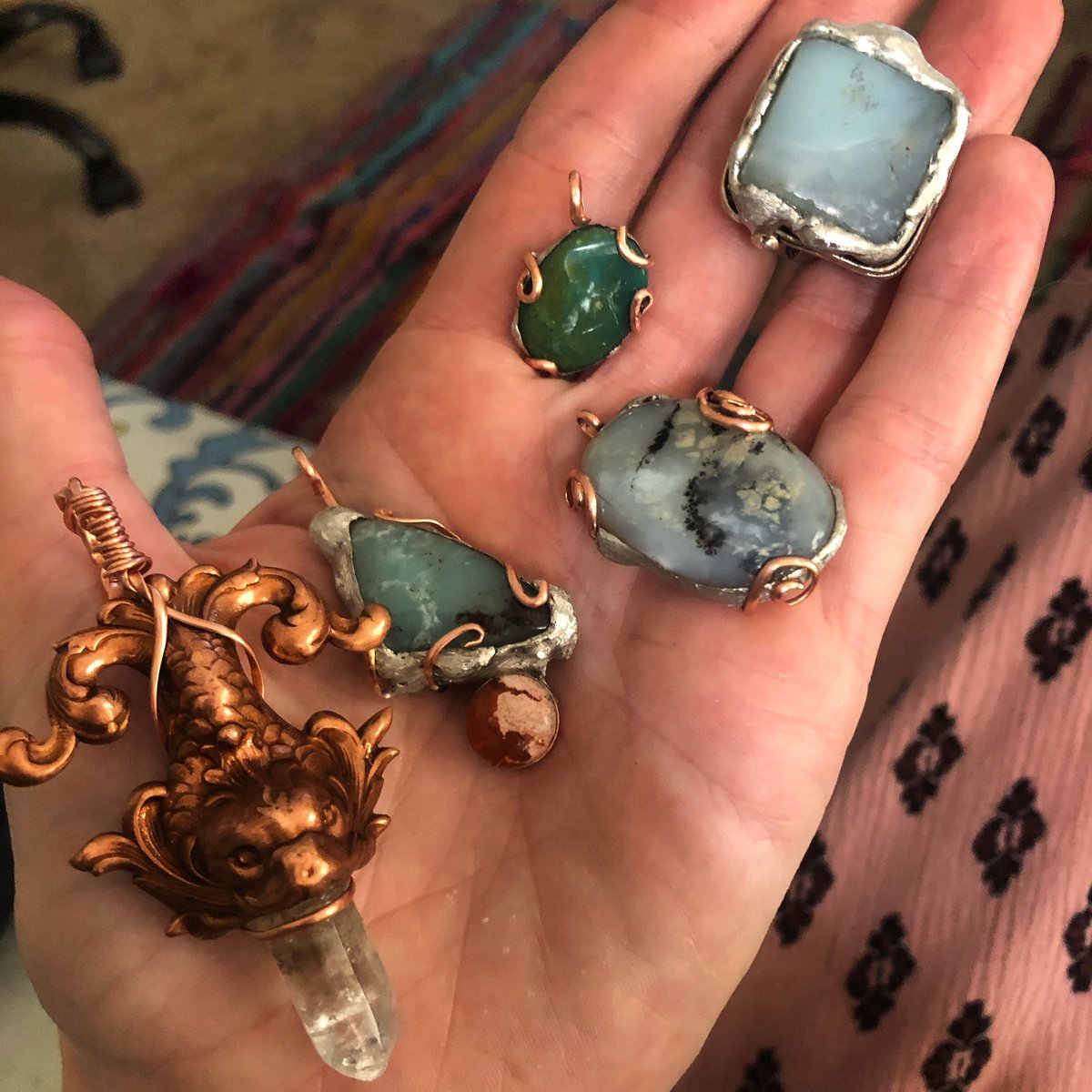 BonesStones1's tweet image. Shop Update tomorrow!  Peruvian Blue Opal. #weekendmakers #womenmakers #lapidaryartist #rockhounding