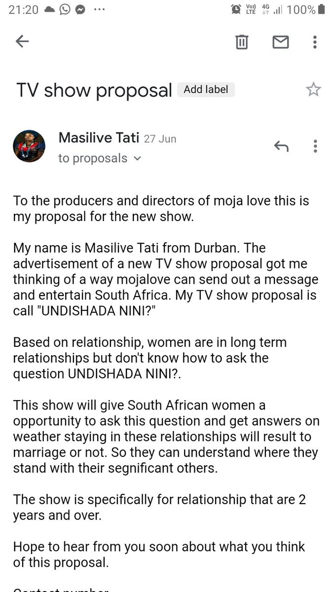 Moja love stole my idea and changed the name to you promised to marry me...please retweet #mojalovetv #tvproposal #multichoice #connecttv