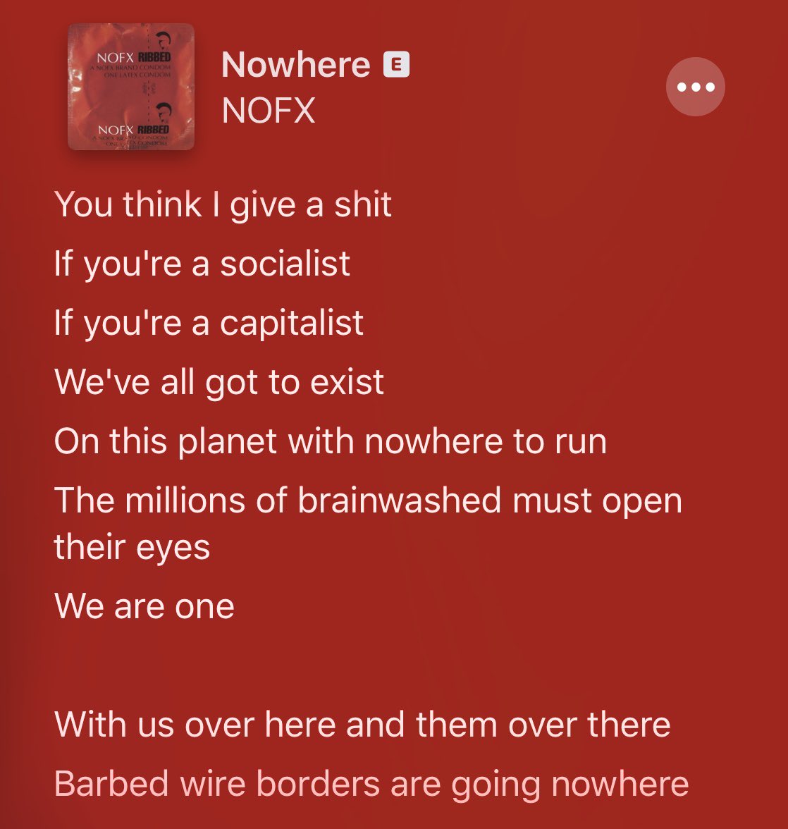 Nowhere by <a href="/NOFXband/">NOFX</a> in 1991. Love this album.