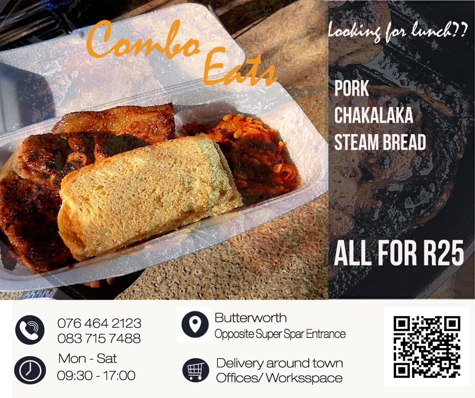 carter_nyoka's tweet photo. To people around Butterworth, Eastern Cape!! 🤗😅
This week at @ComboEats we will be trying out a locally produced sauce (@043_sauce) on our "Golden Pork Chops and Quater Legs"Come try out our combos for only R25 😊🤗
Graphic/Poster design:@Bongs_Dintaba ✌
#DJSBU 
#WeAreFukuzing https://t.co/y1qnpNCIzs