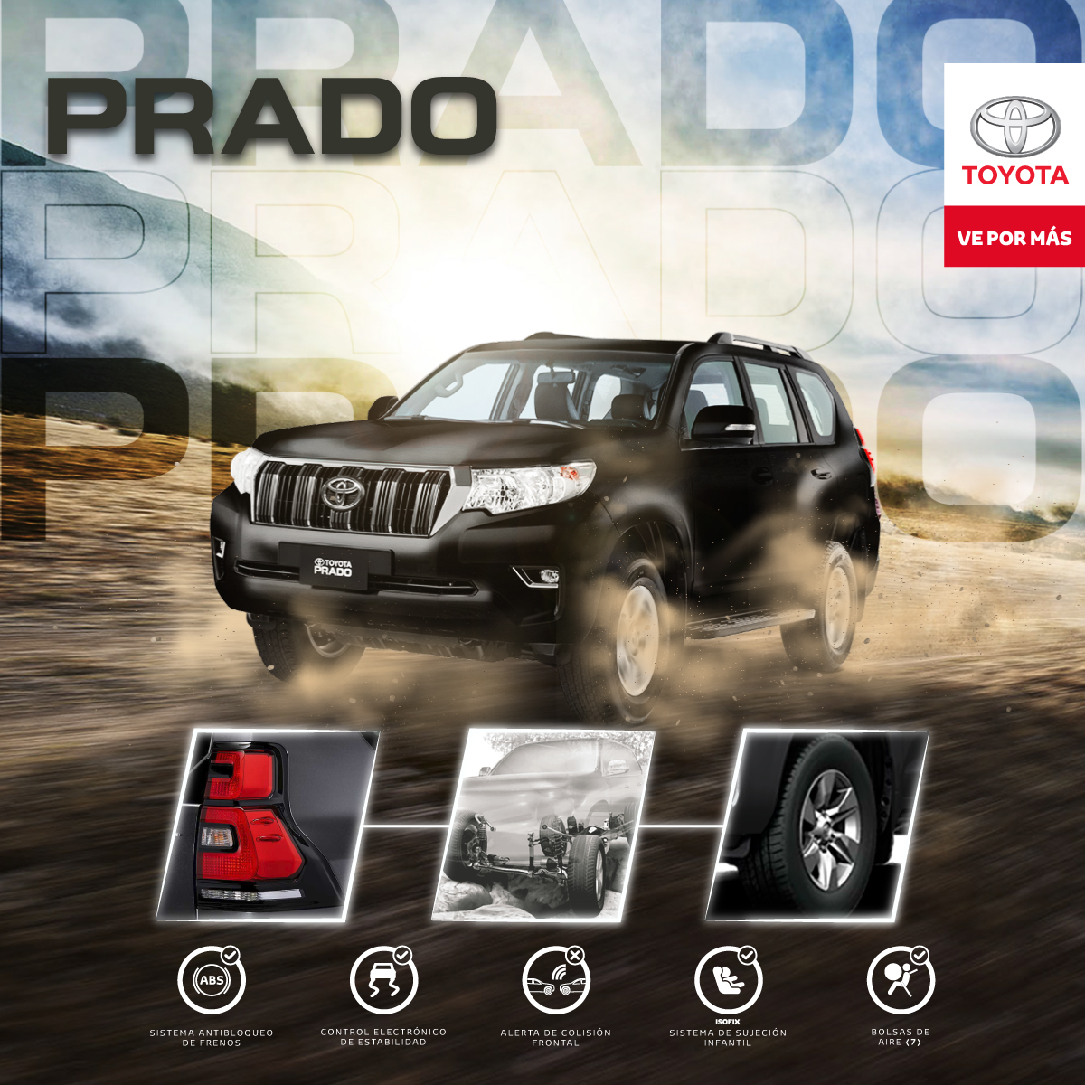 #Toyota #Prado representa elegancia y potencia en el camino. Cada uno de sus detalles es pensado en el estilo de vida #Toyotero, por lo que se convierte en una excelente aliada para vivir grandes aventuras. Conoce más en yokomotor.com.co