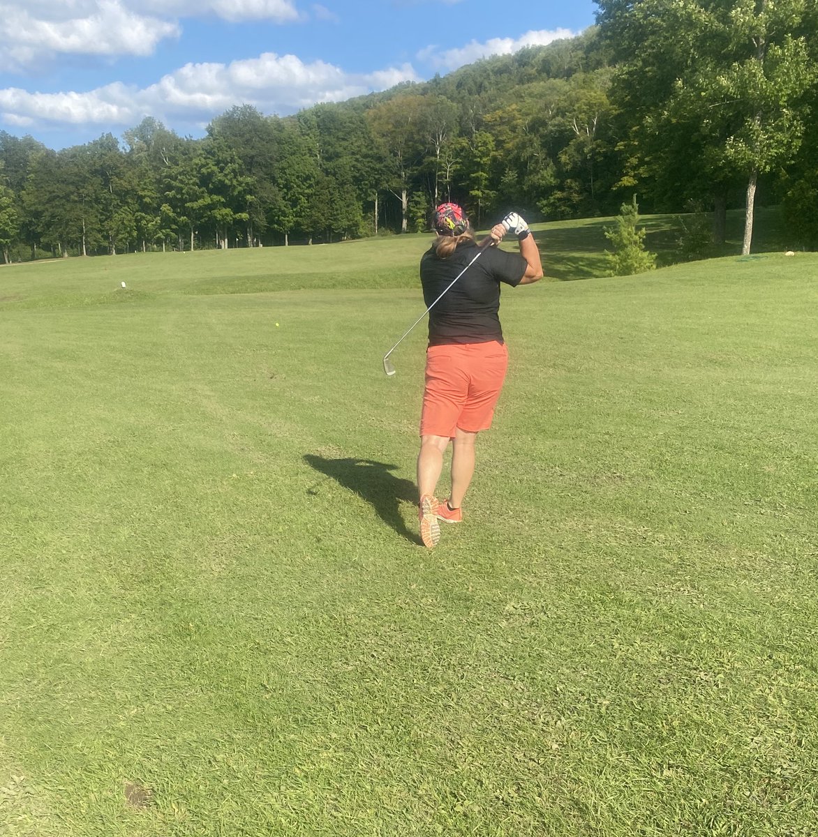 Nrgizr11's tweet photo. #EducatorsONTheMove #summeractivechallenge Day 67. Family golf day @WiartonGolfClub Walked all 9 holes on this beautiful course that is built into the side of the escarpment. https://t.co/HxvPbLbOWq