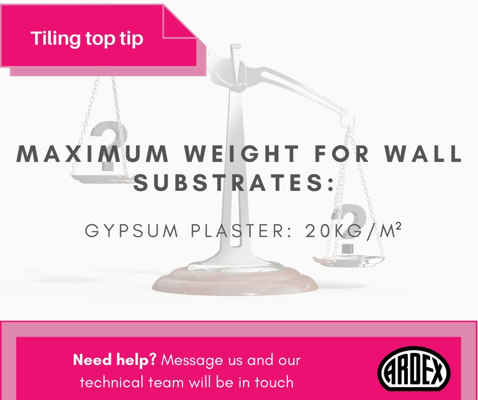 ARDEXUKTiling's tweet photo. Tiling Top Tip 

#Tilingtoptip #maximumweight #ARDEXUK #Tiling #Tiles https://t.co/ZUoJuQWSGY