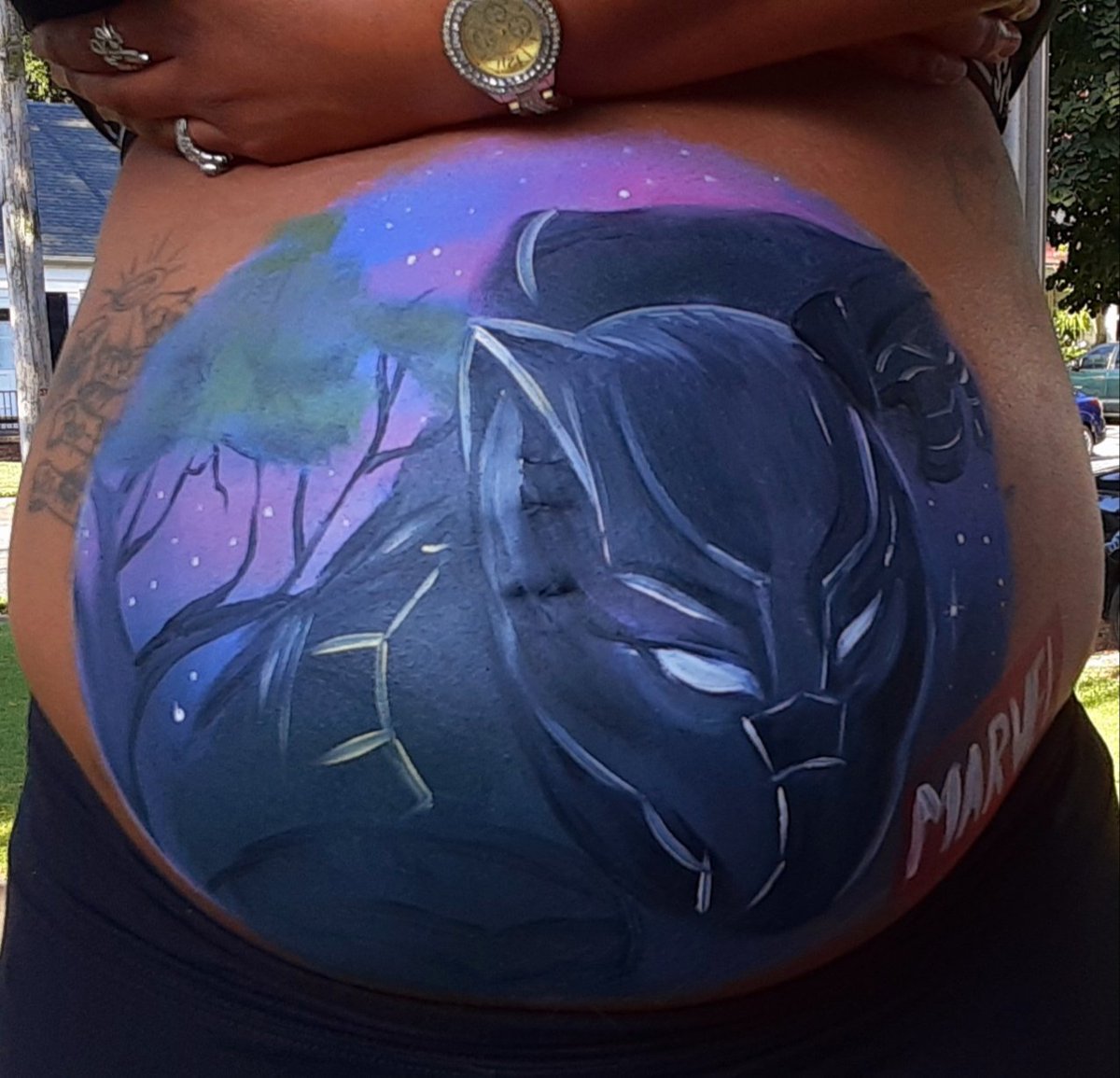 strokeofgene's tweet image. Belly Painting 🖤

WAKANDA FOREVER!!!! 
#BellyPainting #30DaysofArt #ChadwickBoseman #WakandaForever 

IG: strokeofagenius_