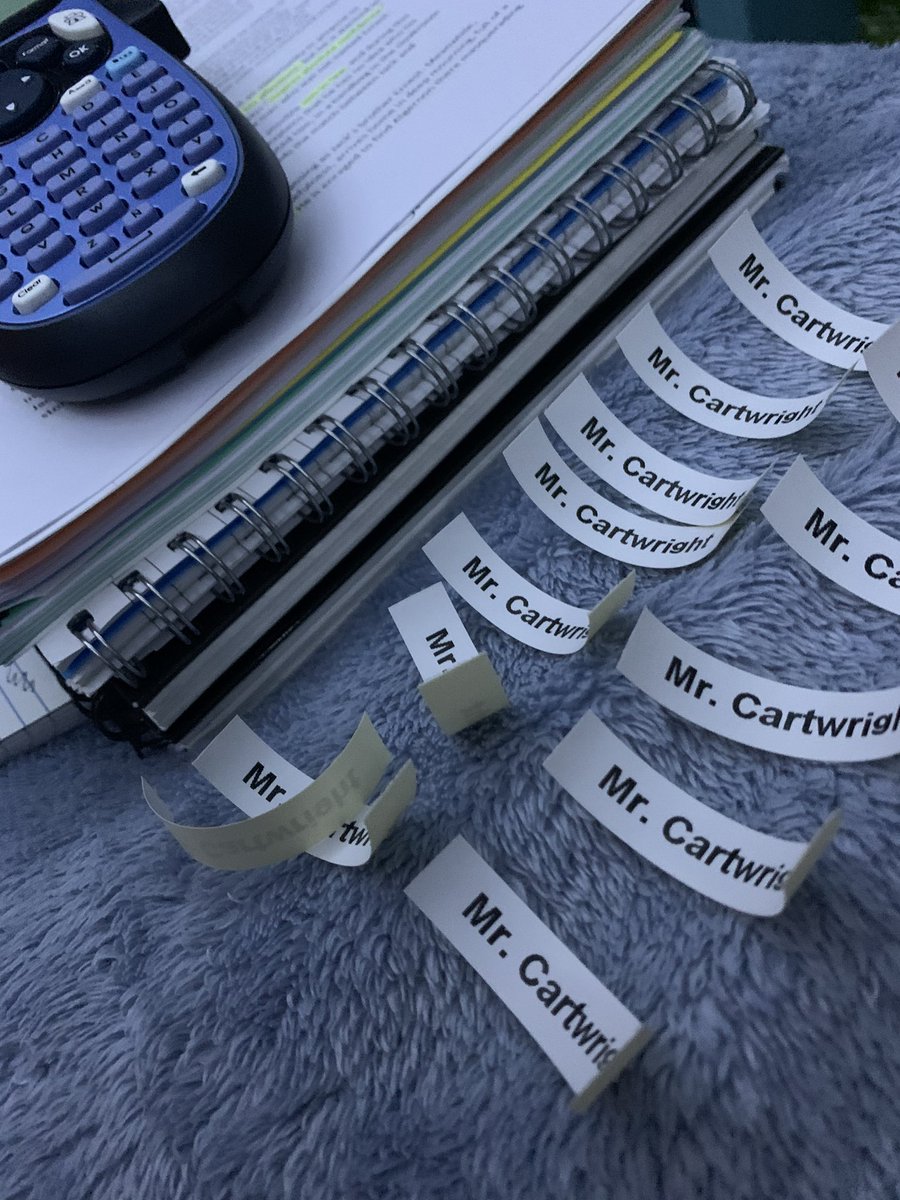 HiAuntieSandra's tweet photo. Some students spend their student finance partying hard on Sunday, I spend mine on a label maker to label up my own copies of set texts and revision guides! 😅👍🏻

If this is what part of being a teacher is- then I live for it! 🙌🏻💁🏼‍♂️
#PGCE #TraineeTeacher #SCITT #MrC #LabelQueen https://t.co/7W6cEFuqpb
