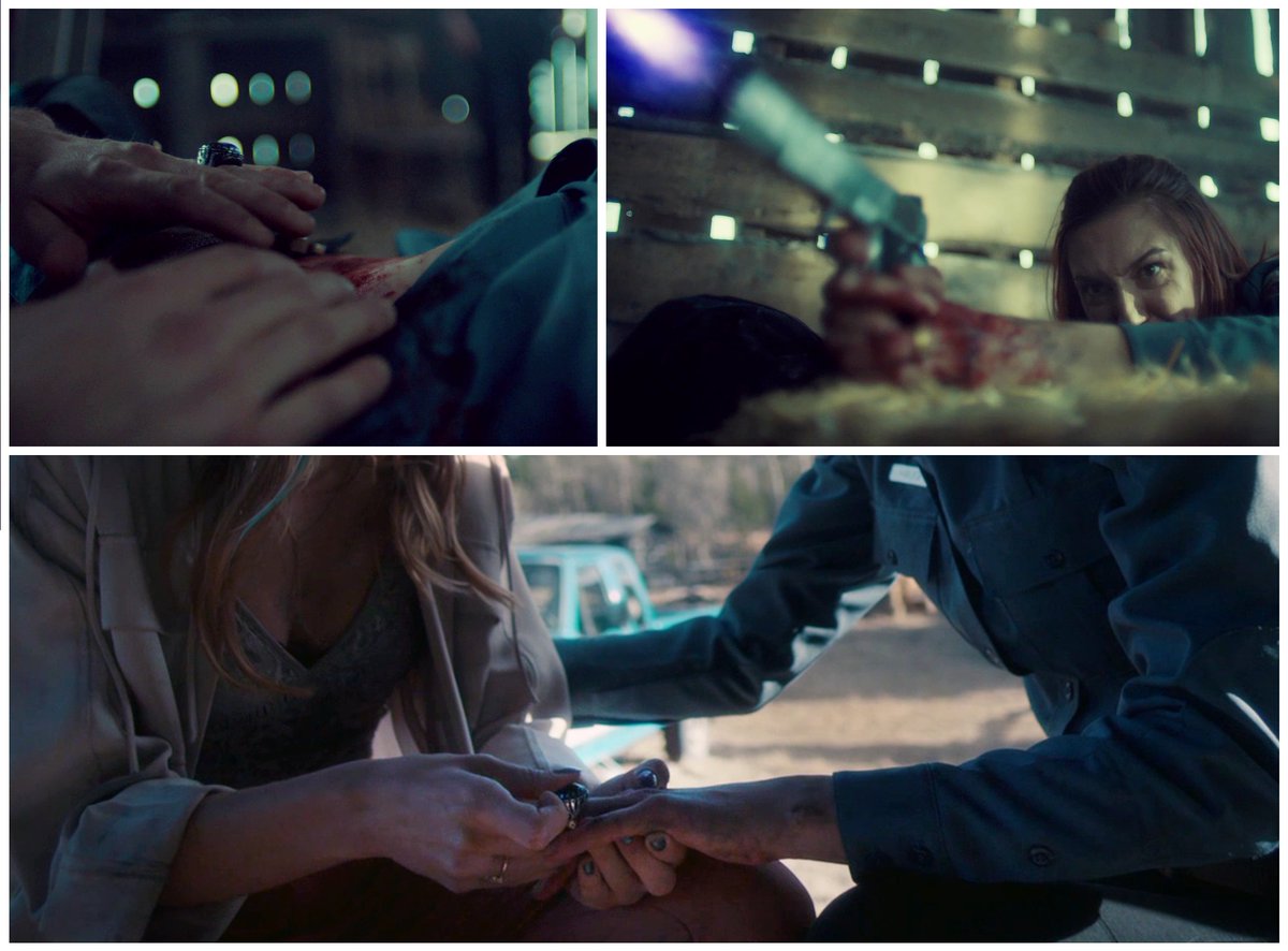 viking_elf's tweet photo. 3/5

3x8 Bulshar's ring burns Nicole after getting injured by #CharbroiledConstance
Robin says she "belongs" to Bulshar

3x12 After Julian saved her with the ring, it doesn't burn anymore &amp; her gun flashes PURPLE again

So what's happening? #WynonnaEarp https://t.co/v2oyy4Uk8b