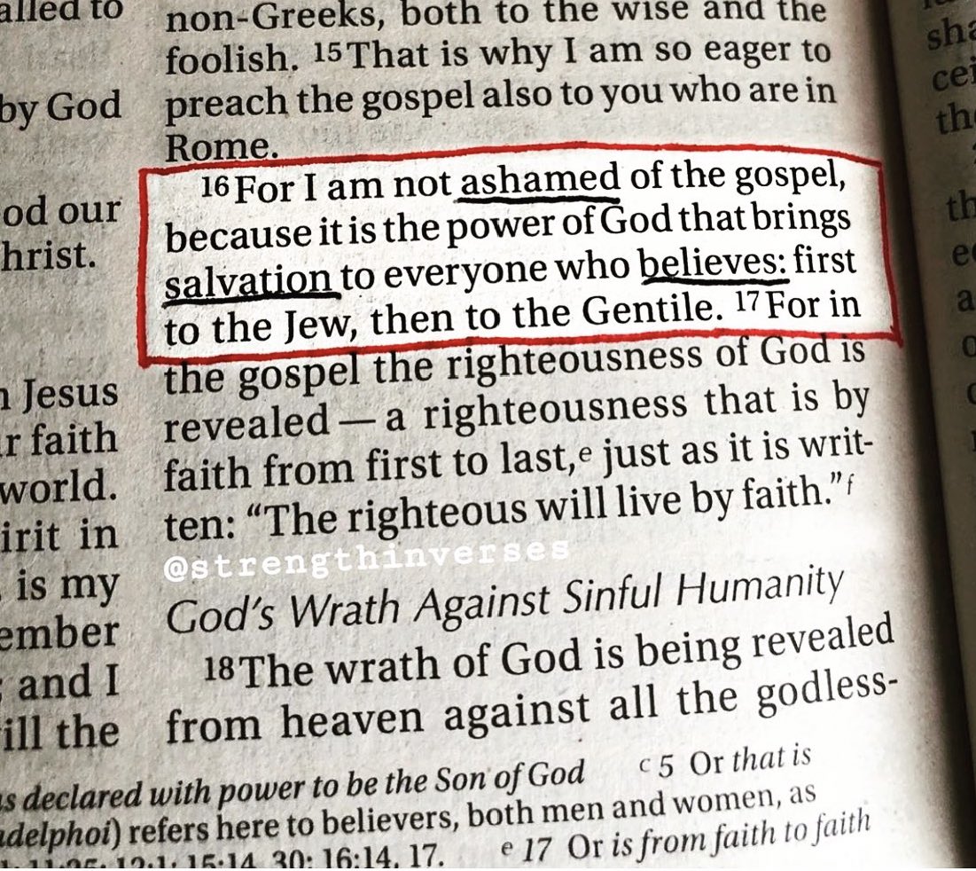 marshahorn66's tweet photo. For I am not ashamed of the gospel of Christ, for it is the power of God to salvation for everyone who believes,...Romans 1:16 https://t.co/Ntih8ROYUW
