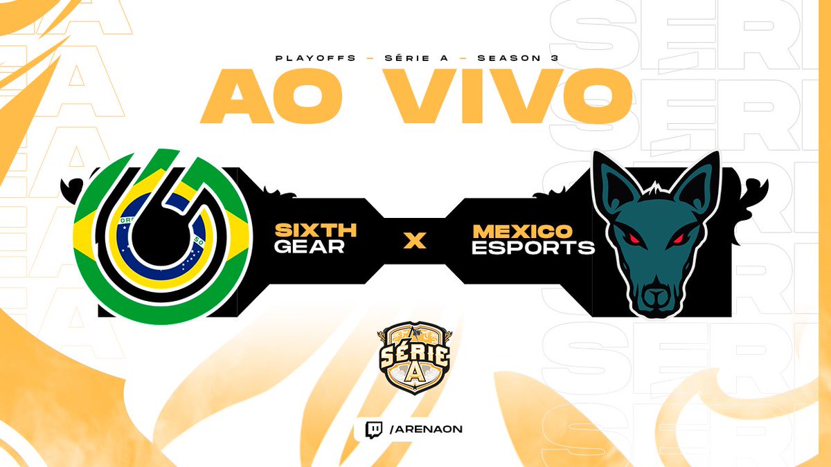 🏆 SÉRIE A - PLAYOFFS

Alguém literalmente vai pra casa hoje, após perder o primeiro jogo na Winners e vencer um jogo na Lower a <a href="/SixthGear6G/">Sixth Gear</a> enfrenta a <a href="/equipomet/">EQUIPO MET</a> que vem de derrota na final da Winners.

🎙 <a href="/uWolfz/">Wolfz</a>, <a href="/DirtyFNP/">Dirty</a> e <a href="/FKiNgFPS/">Gabriel Freire</a>
📺 Twitch.tv/ArenaOn
#LanEmCasa 🔥