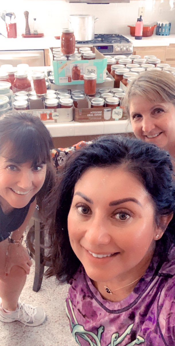jlund1960's tweet photo. Day 2 Tomato Weekend.                        8 quarts of crushed tomatoes.               23 half pints tomato paste.                9 quarts tomato juice.                         Bonus 7 half pints pesto sauce.       Tomato day officially done...  only 365 days to tomato weekend! https://t.co/xMvdxJr2qw