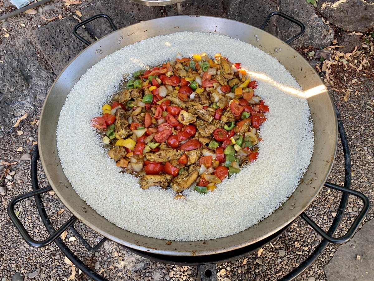 Toast up 7 pounds of @MatizEspana Valenciano paella rice. 🥘