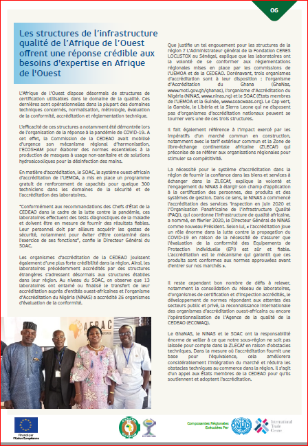 SoacWaas's tweet photo. Le Programme Compétitivité de l'Afrique de l'Ouest (@WACOMP_ECOWAS) vient de publier son bulletin trimestriel Avril-Juin 2020. Vous y lirez des articles sur le #SOAC et les labos #ENVAL (Côte d'Ivoire), @CERFITEX (Mali) et #SOFITEX (Burkina Faso), p 5&amp;6,  https://t.co/2Gisso89id https://t.co/cgrCl8Jgd1