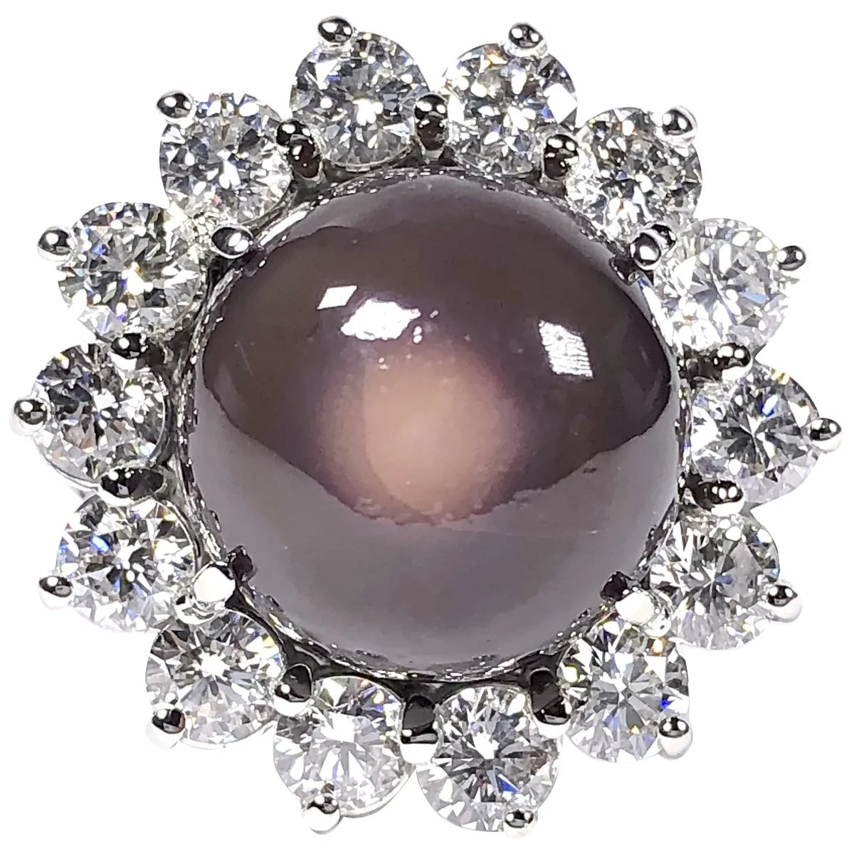 globalgemology's tweet photo. Buy this ring here:  https://t.co/HKDqir9D2I

This platinum ring features an EXTREMELY RARE 11.26 ct. natural quahog pearl framed by 2.26 cts. of gem quality diamonds.

Accompanied by its corresponding GIA Pearl Report.

#quahogpearl #naturalpearl #rarepearl #jewelry #rarejewels https://t.co/2RaYuBxmWU