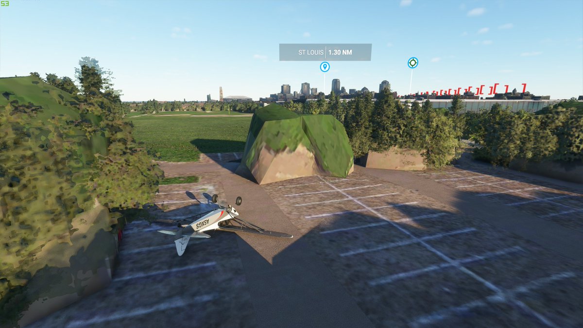 I didn't feel like flying out to STL international so I tried and failed to land in a park.