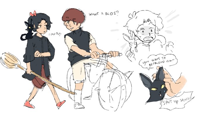hyper super vague ghibli au i started doodling after midnight (almost kiki??? but not really?? maybe) #ATEEZfanart #WOOYOUNG #JONGHO #HONGJOONG #SEONGHWA 