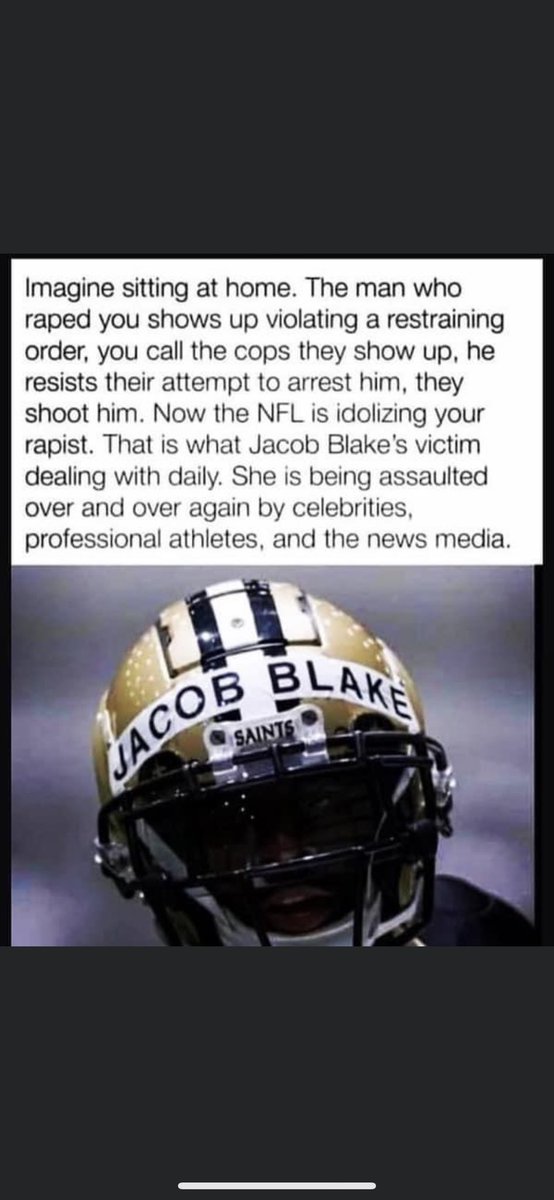 blueeyedpoolguy's tweet photo. @Saints @FOX8NOLA Stop allowing your players to wear the name of a rapist! What about the victim? Where’s her name? https://t.co/TF3YeXn4Ie