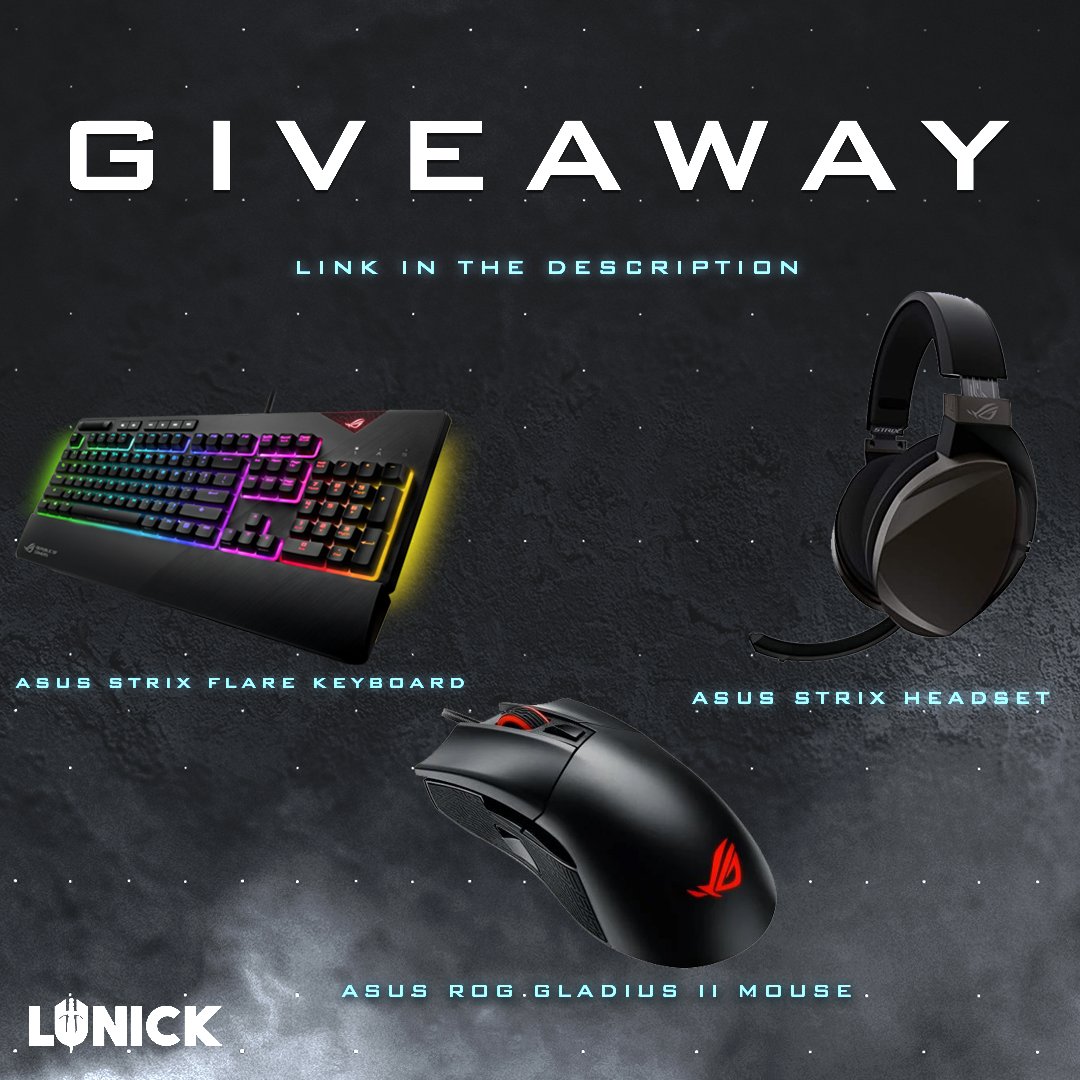 drlunick's tweet photo. Gaming Gear Giveaway: One lucky winner will get to choose one of the 3 prizes. Asus Rog Gladius II Mouse, Asus Strix Headset, or an Asus Strix Flare Keyboard. All you need to do to sign up is go to https://t.co/eE7AiU8YPG  and follow the instructions! Best of luck. #ad https://t.co/tNfRZgX6w0