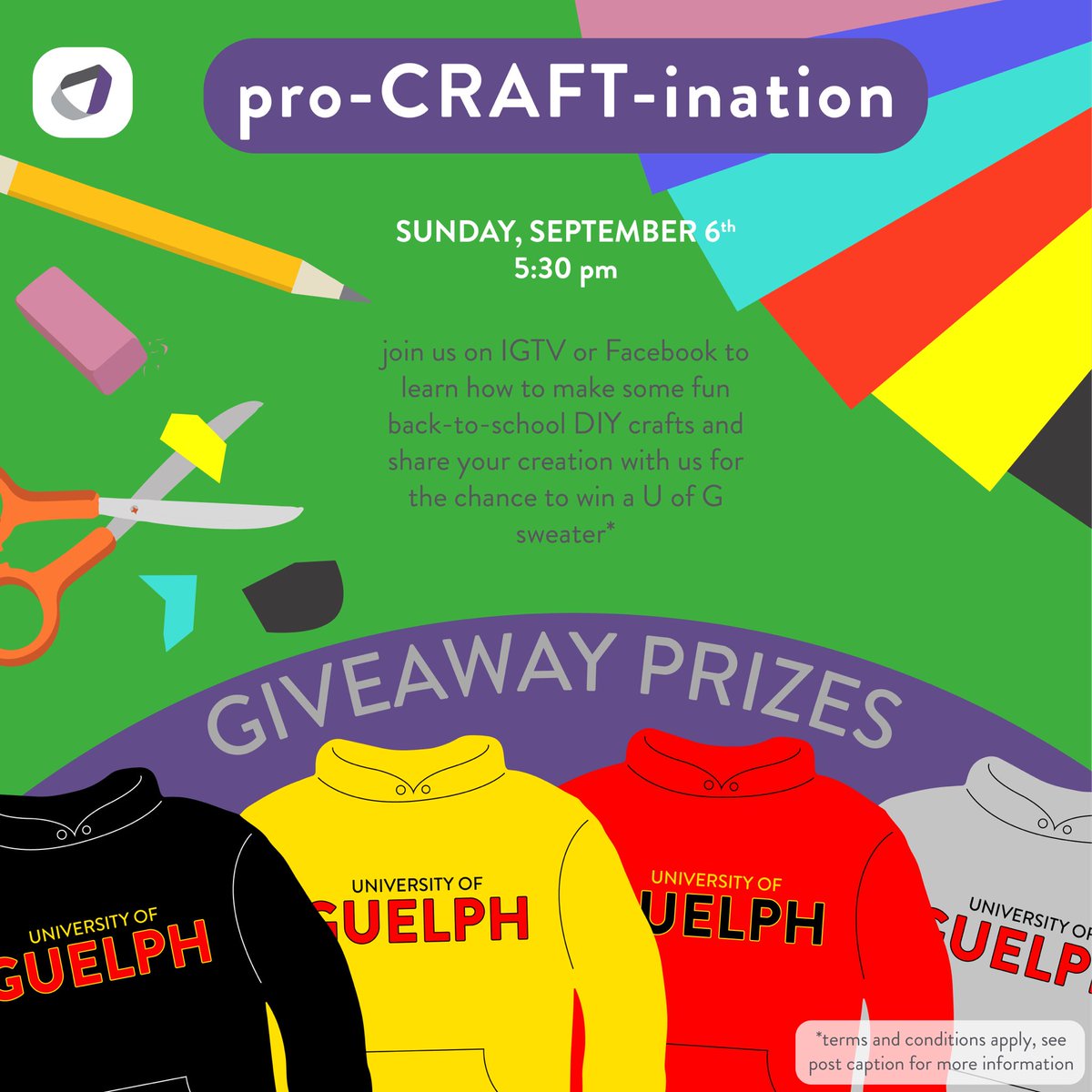 UofGCEPSSC's tweet photo. some more details about our events during this year’s O-Week! 

pro-CRAFT-ination is live on our Facebook page (@ CEPSSC) and our Instagram (@ cepssc)!

Make sure to check them out before the week ends! https://t.co/1tbQajpdWs