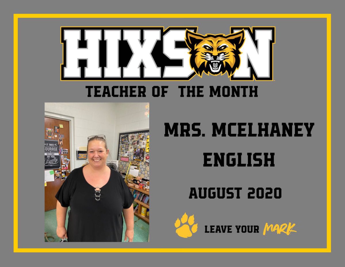 Congratulations to the teacher of the month! Mrs. Mcelhaney! <a href="/DrLeeZiegler/">Lee Ziegler, Ed.D.</a> <a href="/Hixson_HS/">Hixson High School</a>