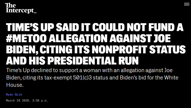 12) The  #metoo   movement suddenly vanished after the Biden campaign allegedly donated hush money for the Tara Reade allegations POOF! GONE!