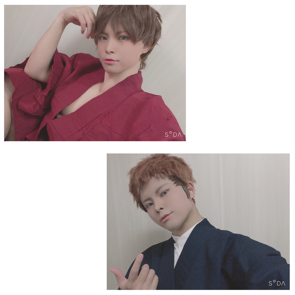 Oki_mako0302's tweet photo. @PickUpDansou 様コンテストに初参加登録してみました🙆‍♀️✨

大正浪漫な双子をテーマに撮影してみた😋💕

どっちがお好みでしょうか🤔？

よろしくお願いします😆✨

 #PU水も滴る良い男装 https://t.co/eLvUorXK4H