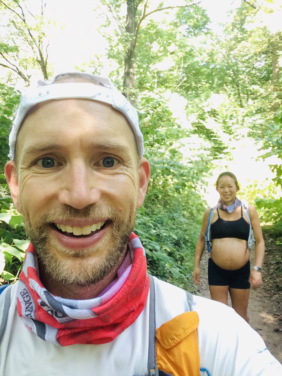 Baby boy’s first Boston Marathon. Waddled for 95% of it and wogged the rest. Couldn’t have done it without my amazing husband. And thank you <a href="/BostonMarathon/">Boston Marathon</a> for not enforcing a time limit!  #34weekspregnant #baa  #BostonMarathon #MIGS #runner