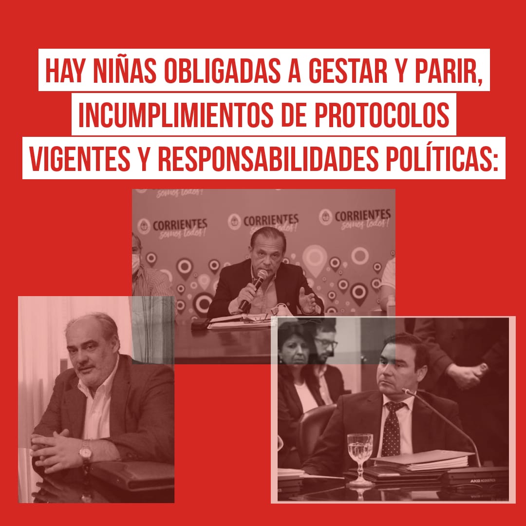 LibresTransFem's tweet photo. CORRIENTES
TERRITORIO ANTIDERECHOS
Hay niñas siendo obligadas a gestar y parir, incumplimientos de protocolos vigentes y responsabilidades políticas:
#NiñasNoMadres
#ElEstadoEsResponsable https://t.co/2fwGyx5UKP