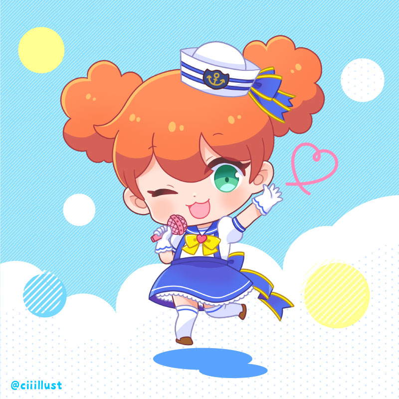 おおうら Sdイラストレーター 昨日描いたミニキャラとラフ マリン系 アイドルの子 オリジナルキャラクター ミニキャラ ちびキャラ Sdイラスト