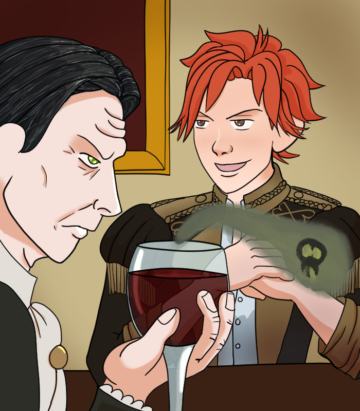 boh_arts's tweet photo. #SylvbertWeekend Day 3: Revenge

Like Strangers on a Train for killing each other's dads, except they aren't strangers and they ****
#sylvbert #huvain https://t.co/7Fe8liTFHP