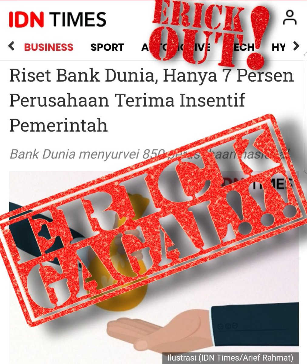 BaliSatriya's tweet photo. Ampoonn, pak menteri rangkap segala jabatan produksi stempel gagal
@JubirPresidenRI @kaesangp @setkabgoid @KemensetnegRI @eko_kuntadhi @partaisosmed @arusbawah @Dennysiregar7
@yunartowijaya
#erickout https://t.co/RjCMQfhcuf
