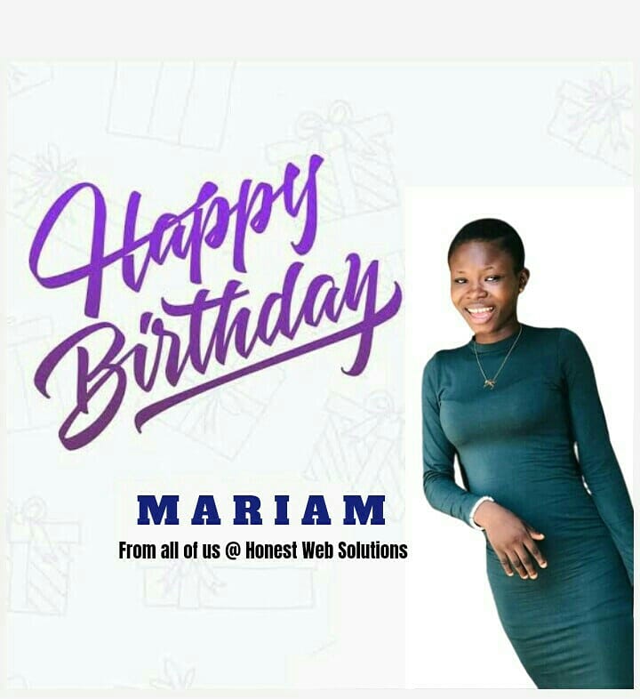 __MissCharity's tweet photo. Our clients are special to us. Honest Web Solutions ( @_HWSolutions ) celebrate you this day. Happy birthday miss Mariam #HonestWebSolutions #HWSDesigns #graphicdesigner #developer #design #designer #webdesign #needgraphicdesigner #photoshop #graphicdesign #designinspiration https://t.co/qQe0QjrlWO
