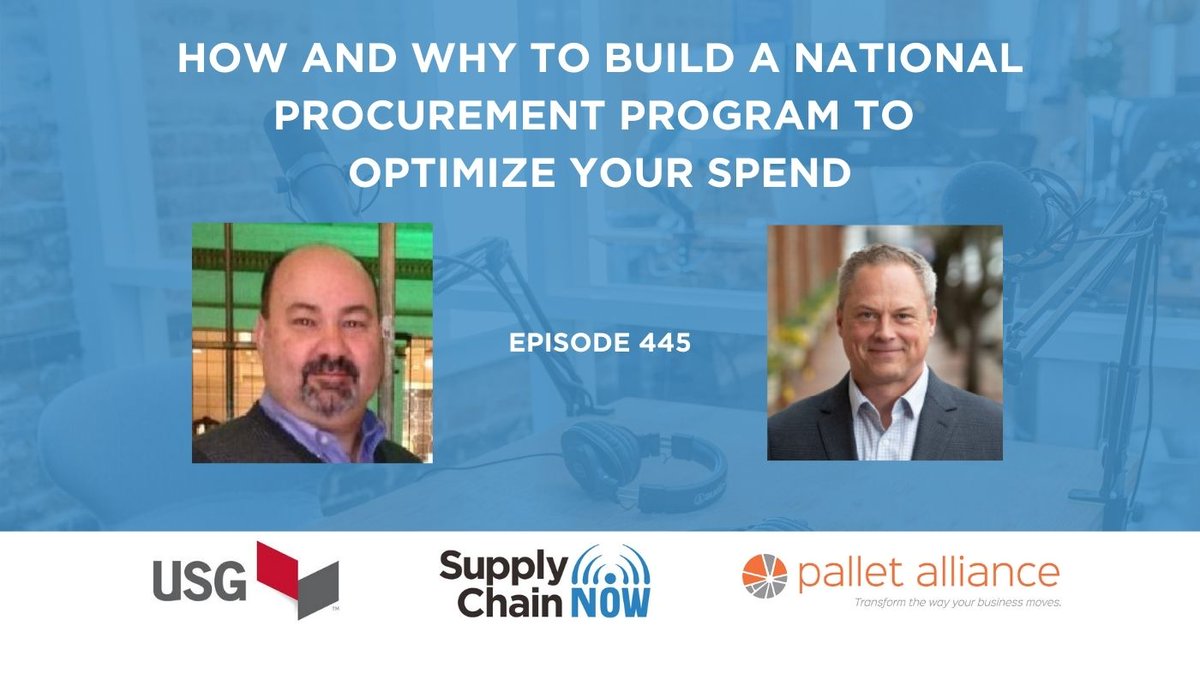 _supplychainnow's tweet photo. A bonus episode for the holiday weekend!  Listen as @ScottWLuton &amp; @gregoryswhite welcome Jim Fechner with USG and Tyson Steffens with @PalletAlliance and chat about business relationships, #procurement programs, &amp; more!
Listen Here: https://t.co/wcvKhsQji6
#podcast #supplychain https://t.co/0i1vZL6sX8