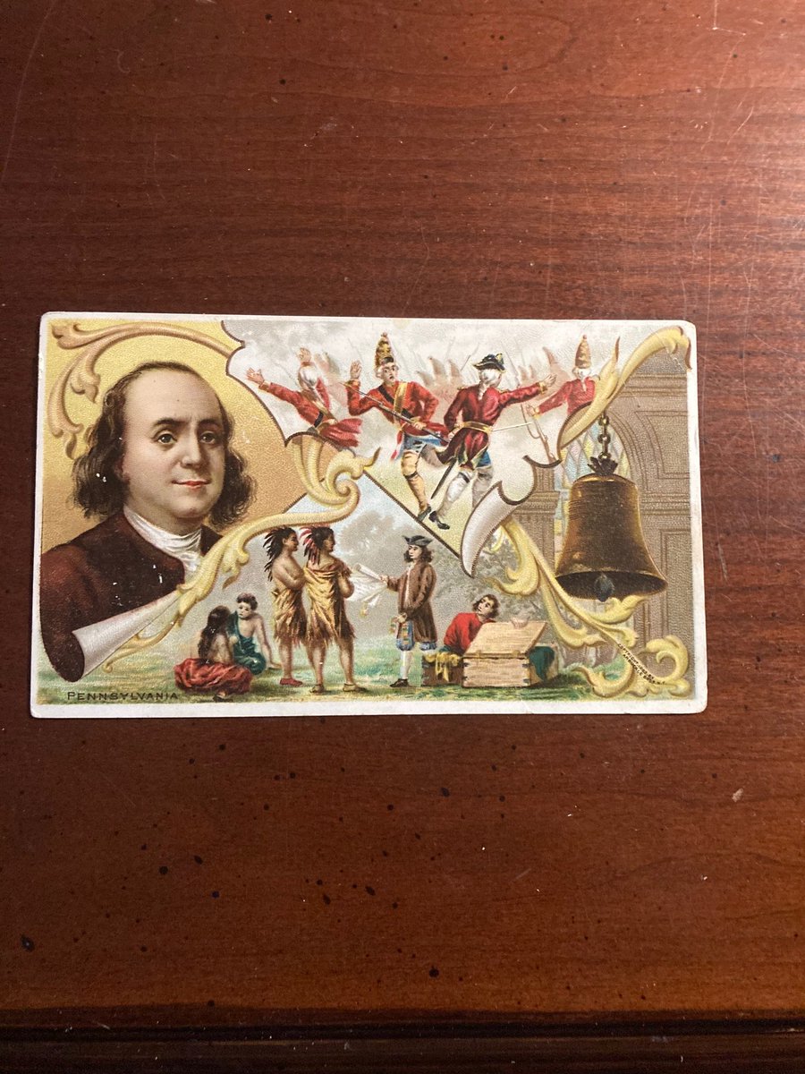 Benjamin Franklin 1890s Arbuckle Trade Card - $16 shipped