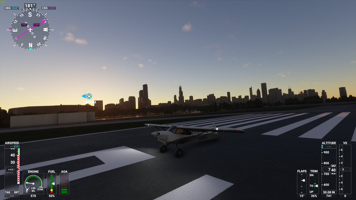 since i downloaded Meigs Field (rip) i went to chicago and also hit it right at sunset. i will leave it to a chicagoan to say if destroying the airport was a good or bad move bc idk but its cool to have these airfields near city centers, like the toronto one i landed at