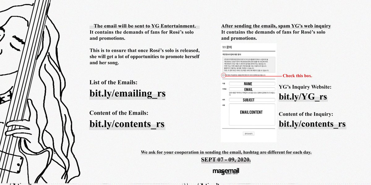 roseyzone's tweet photo. MASS EMAILING EVENT : DAY 1 

Hashtag: #RespectArtistROSÉ 
Template for Email:
➡️ https://t.co/bCE8Urat7m

Email recipients will be listed on a separate tweet below. We are hoping for your 211% cooperation.

@BLACKPINK https://t.co/kH8TGQpUPb