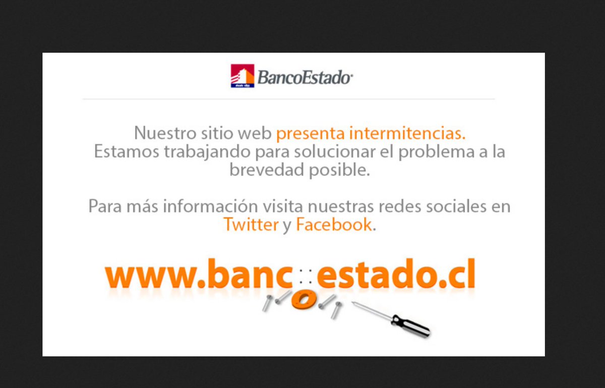ProfeCanuto's tweet photo. @T13 en vez de pasear @sebastiansichel  pide arreglar la web de @BancoEstado  muchas veces se cae, pero ya 3 días ¿No será mucho?
3 días sin #bancoestado, cada mes peor. https://t.co/YxyvnDyfQp