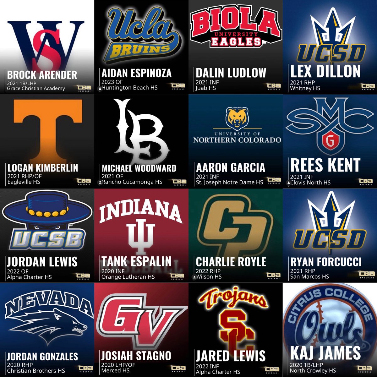 CBA_Warhawks's tweet photo. Congratulations to our recent @CBABaseballUSA college commits! #weareCBA #programstrong #CBAbaseball #marucci #franchiseclub #victus https://t.co/I1lTsujugb