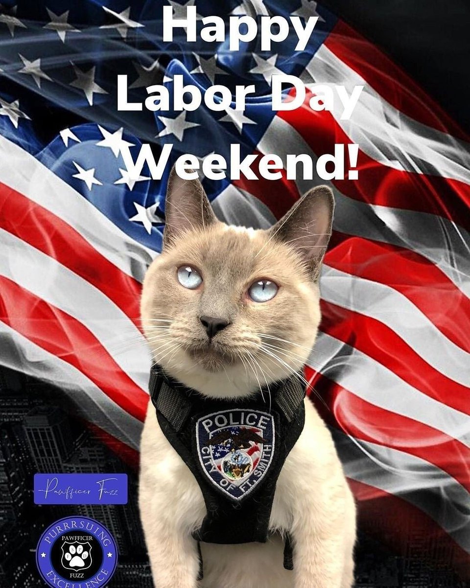 leighterry1932's tweet photo. Happy #LaborDayWeekend #Repost @pawfficer_fuzz 🐾 🇺🇸
Ft Smith Police Dept #LaborDay #catsofinstagram #CatsOfTwitter #Police #cat #catcop https://t.co/bi6Tw9bgFH